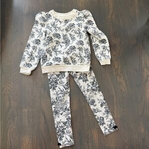 Janie and Jack Black and White Floral Kids Matching Set